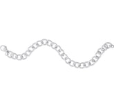 Sterling Silver Link Charm Bracelet- 8 Inches